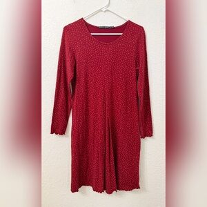 Gudrun Sjoden Boho Long Sleeve Red Printed Dress - S